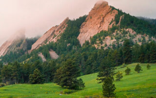 Rocky Mountain Flat Irons In Boulder Colorado In Spring