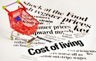 Cost Of Living Words With Shopping Cart