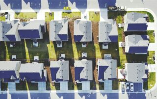 Build-To-Rent | Neighborhood of stock homes viewed from above